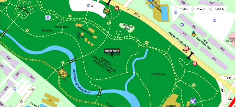 Map to Bishan-AMK Park Fiscus Green